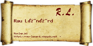 Rau Lénárd névjegykártya